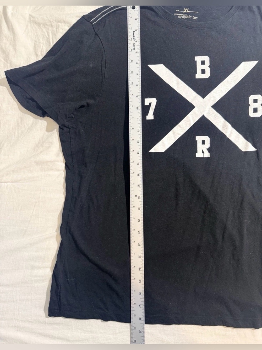 Banana Republic BR 78 Graphic T Shirt XL Black Cross Logo Crewneck Casual Tee - Picture 5 of 7